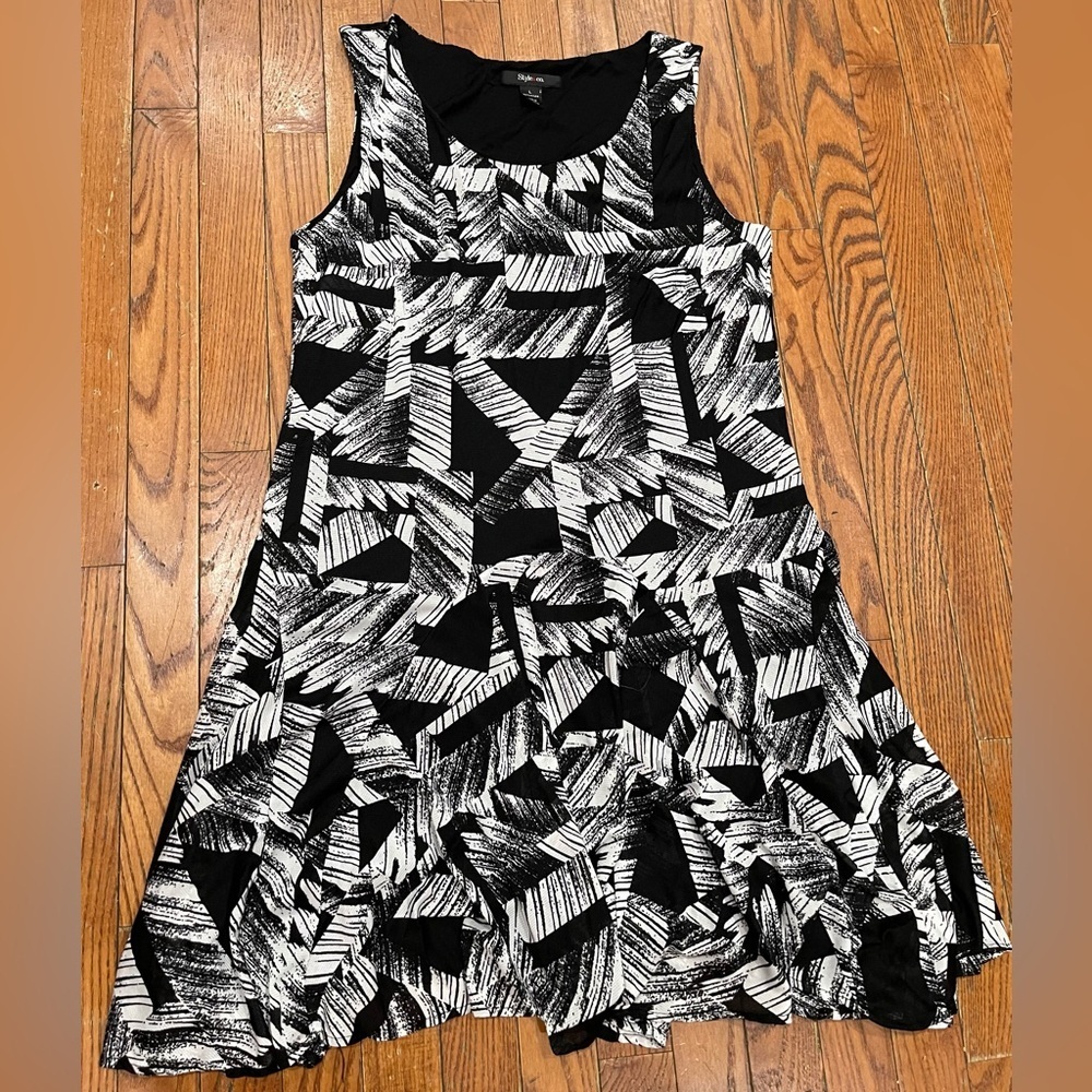 Style & Co. Black and White Patterned Dress